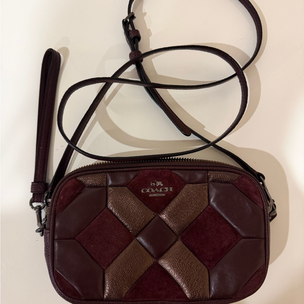 Coach Burgundy Leather Crossbody Bag